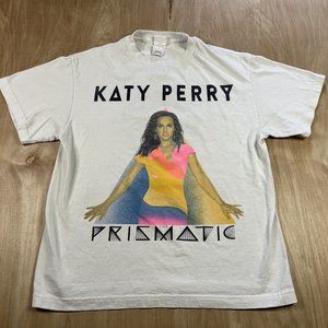 Katy Perry The Prismatic Tour White Short Sleeve Crew Neck T-Shirt Size Medium